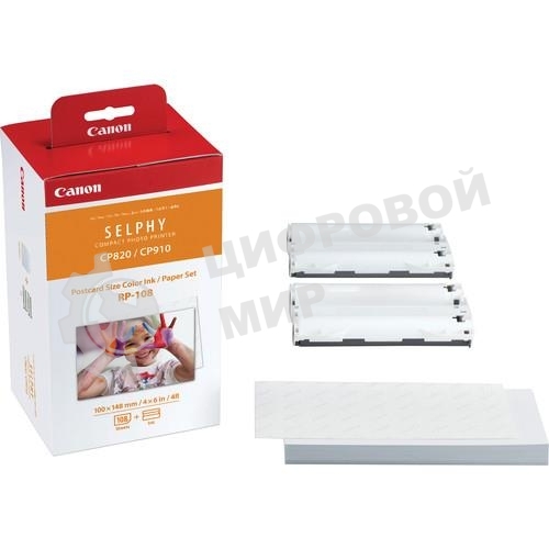 Набор Canon RP-108 (8568B001) бумага (10x15см) и цветные красители для SELPHY CP1200. 108 страниц.