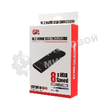 Внешний корпус AgeStar USB 3.1 Type-C M.2 NVME (M-key) AgeStar 31UBNV5C черный, алюминий, черный