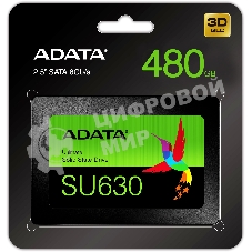 Накопитель SSD ADATA SU630, 480Gb, SATA III, 2.5