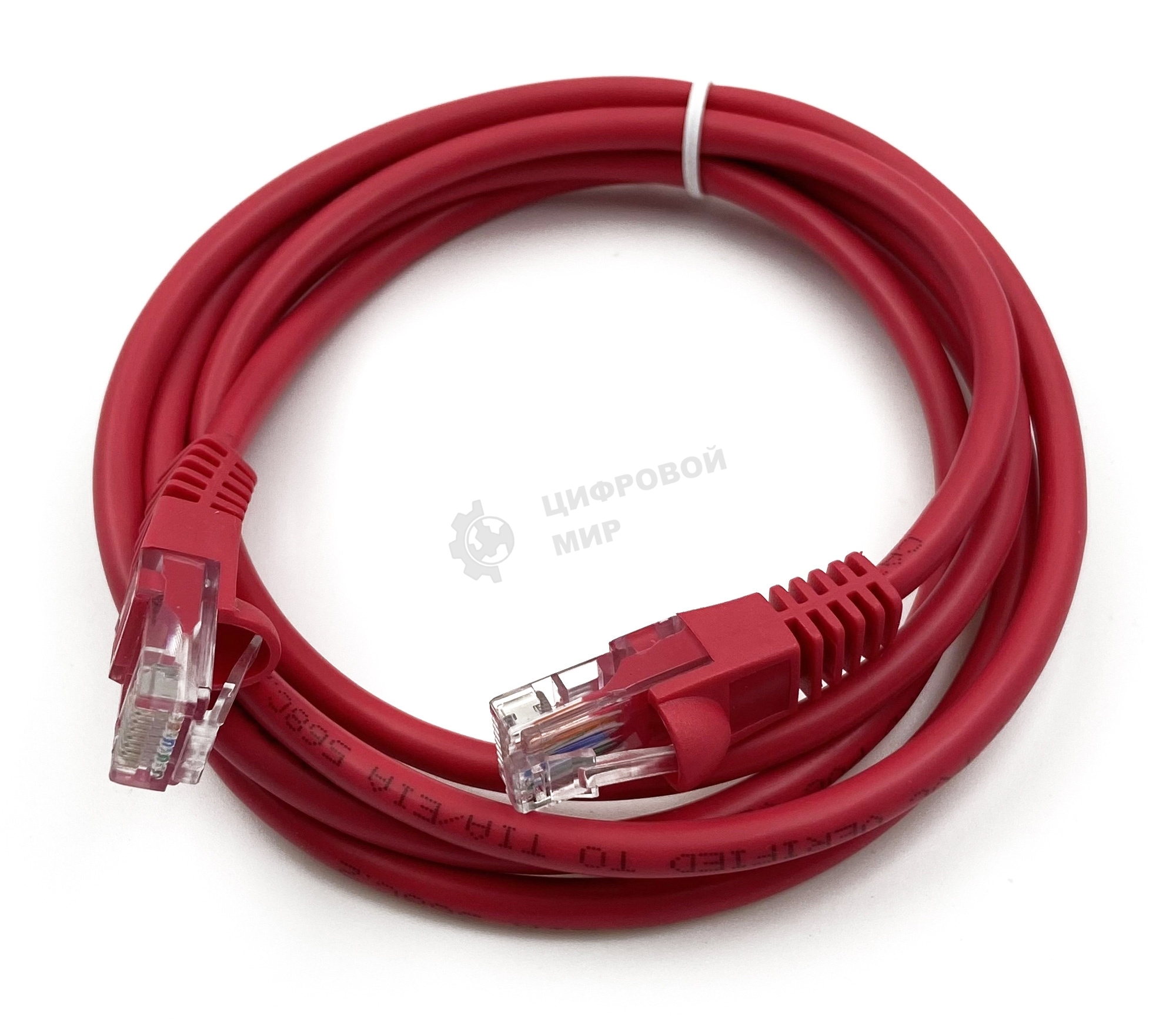 Патч-корд Buro cat.5e 1.5м красный RJ-45 (m)-RJ-45 (m)