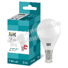 Лампа cветодиодная IEK LLE-G45-7-230-40-E14 ECO G45 шар 7Вт 230В 4000К E14