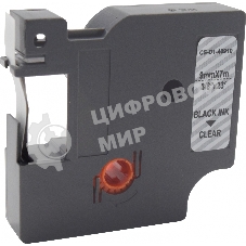 Картридж ленточный Cactus CS-D1-40910 9мм, черный шрифт, прозрачный фон, 7м для DYMO LM 160, 210D, 280, PnP, 420P, 500 TS; Rhino Pro 6000, 5200, 4200