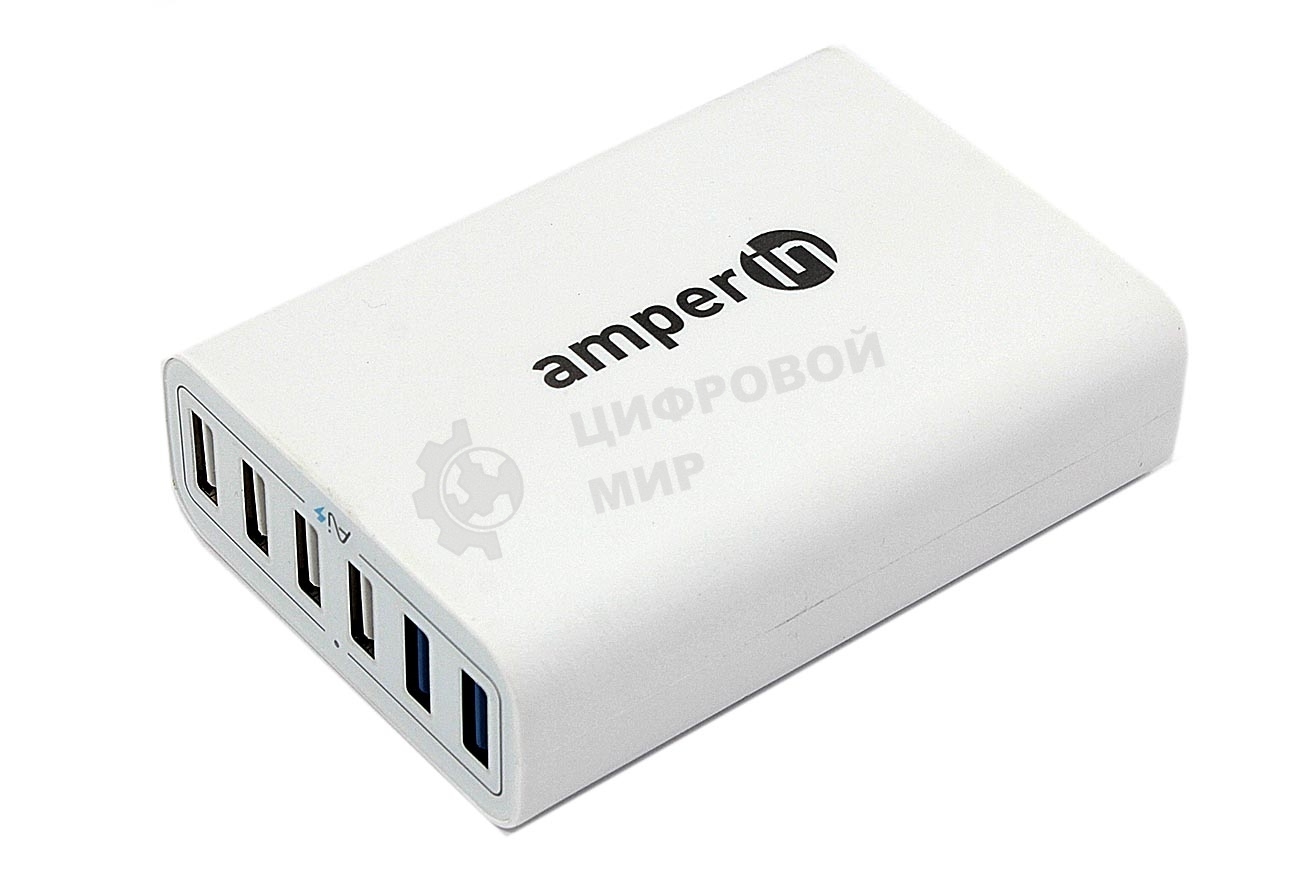 Блок питания (сетевой адаптер) Amperin Quick Charge 6-port QC 3.0 USB (YDS-TC060-4-2-0), белый