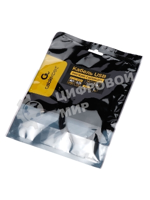 Кабель USB2.0 Cablexpert CC-USB2S-CMCM-1M-BK Type-C/Type-C, 3А, 65Вт, PD/QC3.0, силиконовый, 24 AWG, медь, 1м, черный, пакет