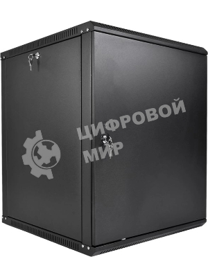 Шкаф телекоммуникационный настенный разборный ЦМО ЭКОНОМ 18U (600 520) дверь металл, черный