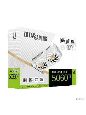 Видеокарта Zotac PCI-E 5.0 RTX 5060TI 16GB TWIN EDGE OC WHITE ED NVIDIA GeForce RTX 5060TI 16Gb 128bit GDDR7 2572/28000 HDMIx1 DPx3 HDCP Ret