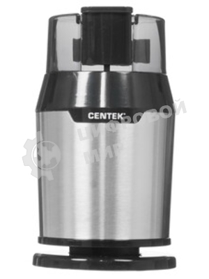 Кофемолка Centek CT-1362 (сталь) 200Вт, 60гр, стальн стакан, стальн чаша, прозрачная крышка