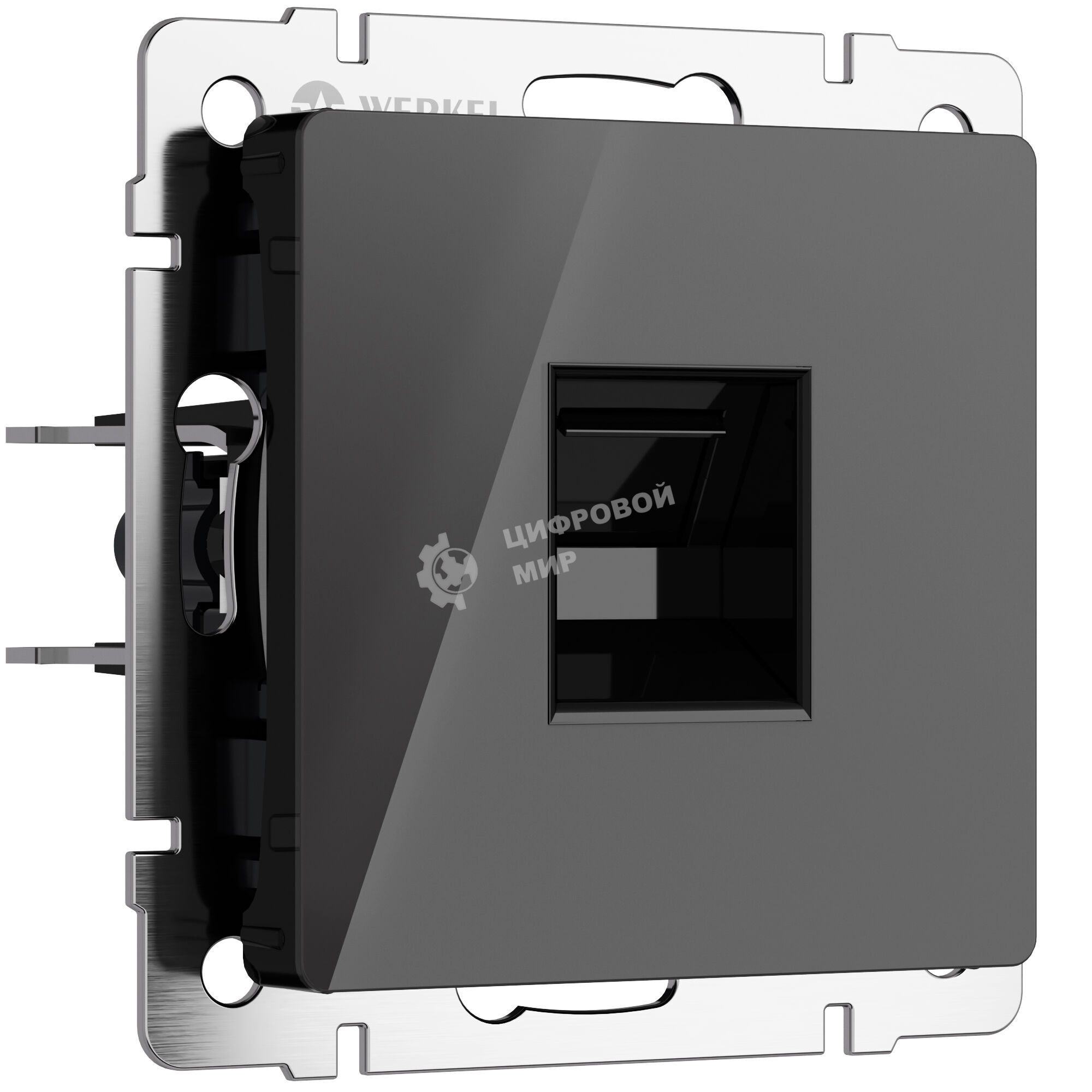 Розетка Ethernet RJ-45 (черный акрил)