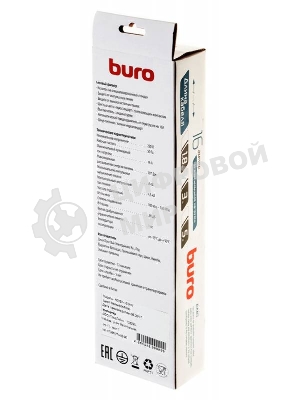 Сетевой фильтр Buro 600SH-16-3-W 3 м, 6 розеток, белый, коробка