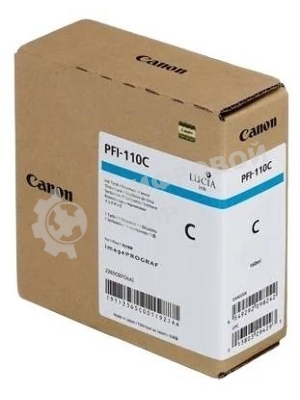 Картридж струйный Canon PFI-110 C 2365C001 голубой (160мл) для Canon TX-2000/TX-3000/TX-4000