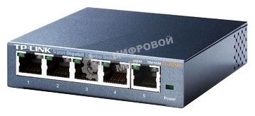 Коммутатор TP-Link SOHO TL-SG105 5-port Desktop Gigabit Switch, 5 10/100/1000M RJ45 ports, metal case