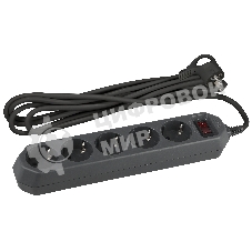 Сетевой фильтр ЭРА USF-5es-1.5m-B, 1.5 м, черный