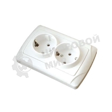 Розетка 2-м СП Маргарита 16А с заземл. бел. UNIVersal М0128