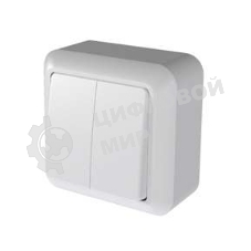 Выключатель Кунцево-Электро 2-кл. ОП Оптима 10А IP20 А510-380 с монтажной пластиной бел.