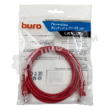Патч-корд Buro cat.5e 1.5м красный RJ-45 (m)-RJ-45 (m)