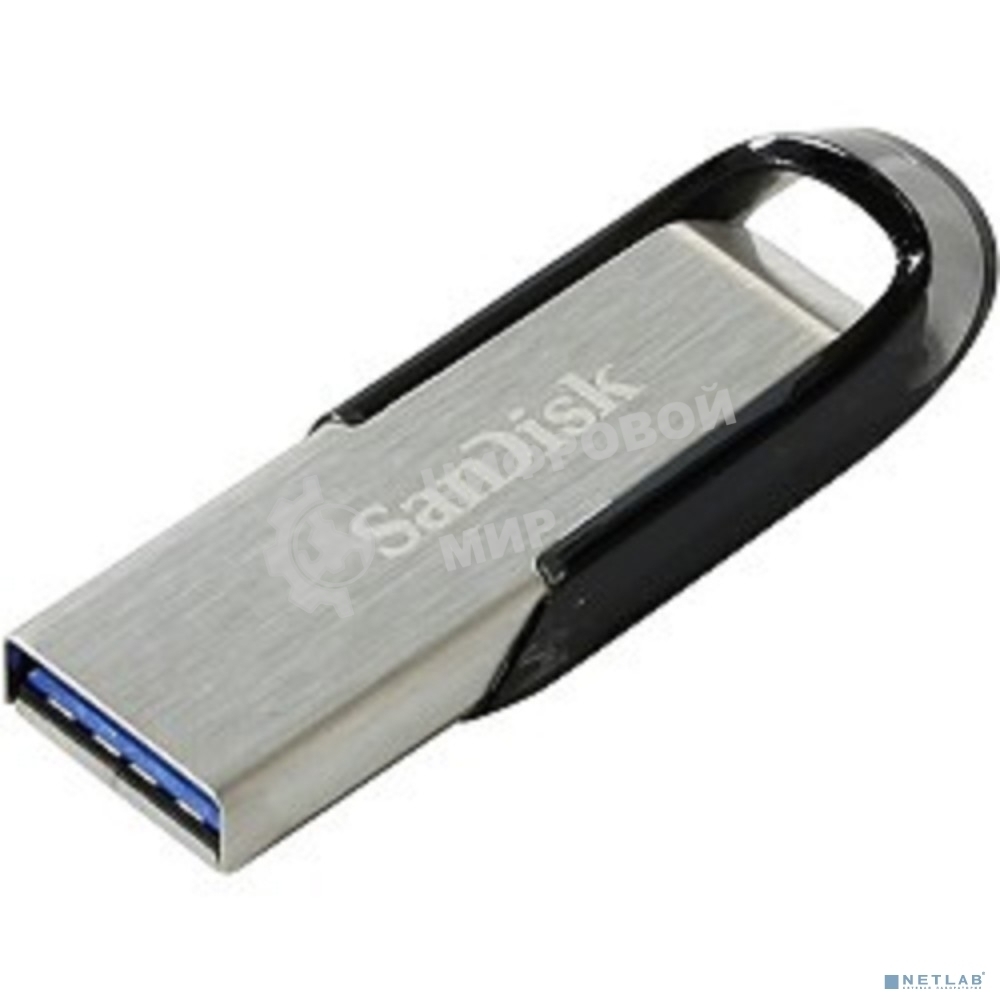 Флешка USB Sandisk CZ73 Cruzer Ultra Flair (SDCZ73-128G-G46), 128Gb, USB 3.0, R/W 150/45, серебристый/черный