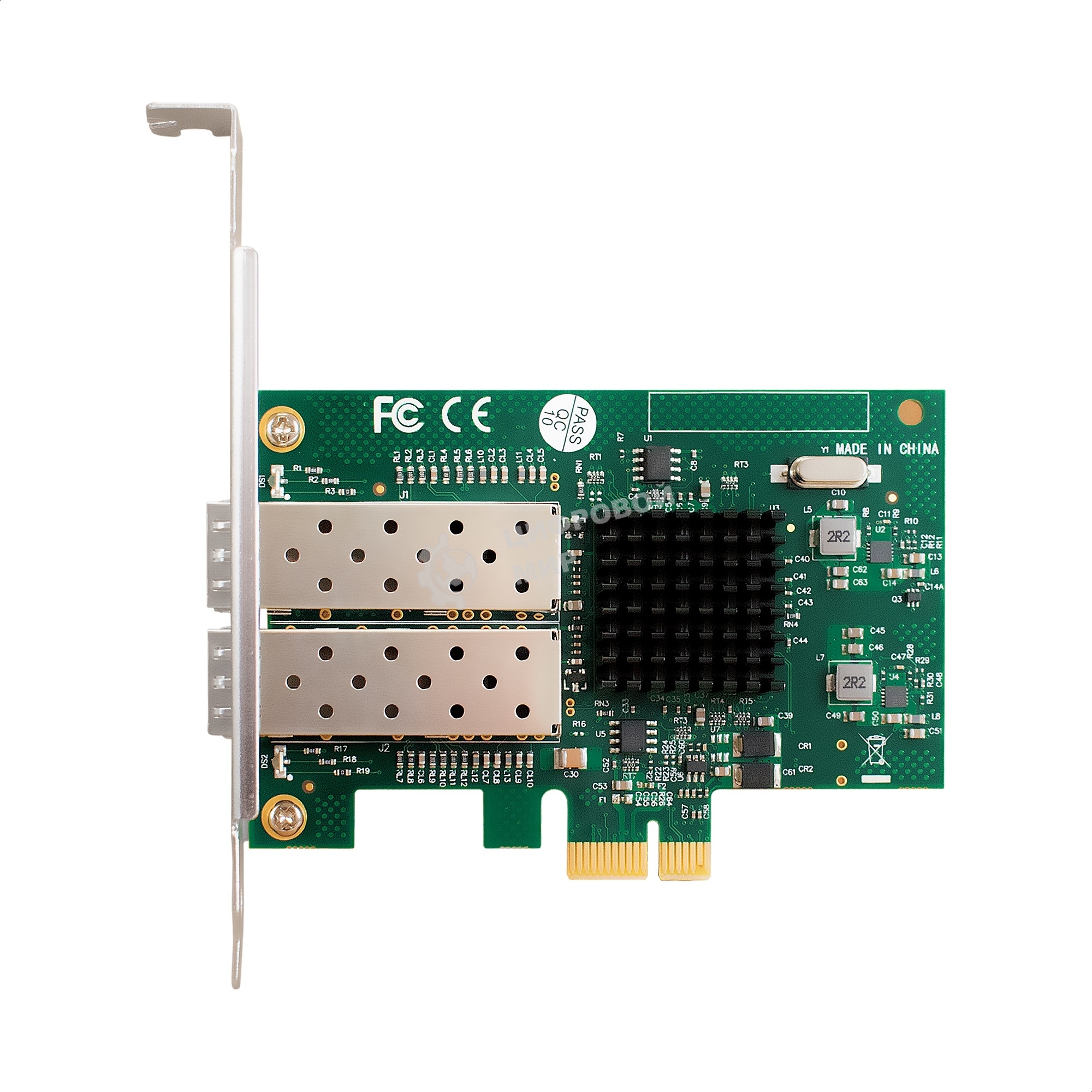 Комплект: Сетевой адаптер SFP ExeGate EXE-82576-F2 + 2xТрансивер Multi-Mode до 550м ExeGate EXT-1G-MM850-LC2-550M (EX296229RUS: PCI-E x1 v2.0, порты 2x SFP (10/100/1000Mb/s), Gigabit Server NIC Intel Chipset 82576-F2 + 2xEX298329RUS: Tx:850/Rx:850 нм, до 