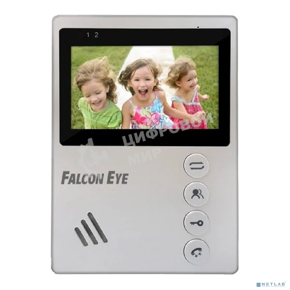 Видеодомофон Falcon Eye VISTA цветной, подключение 2-х вызывных панелей, без трубки (Hands Free), управление электрозамком, цвет корпуса: белый, нап