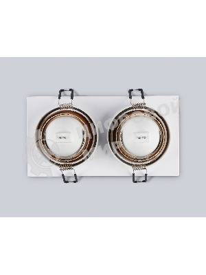 Встраиваемый точечный светильник Ambrella light TN102831/2 WH/GD белый/золото GU5.3/2 178*93*50