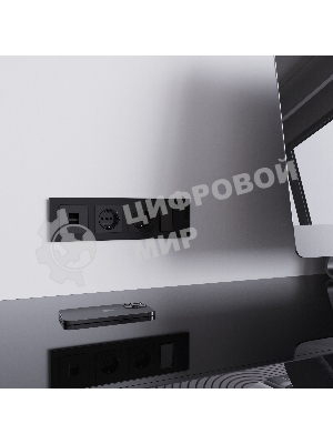 Розетка Ethernet RJ-45 (черный акрил)