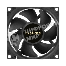 Вентилятор EC ExeGate EX08025BL-EC (Electronically Commutated, 110-220V AC/110-220V DC, 80x80x25, 2-Ball (двойной шарикоподшипник), провод 30 см, 2700RPM, 28dBA, 40CFM)