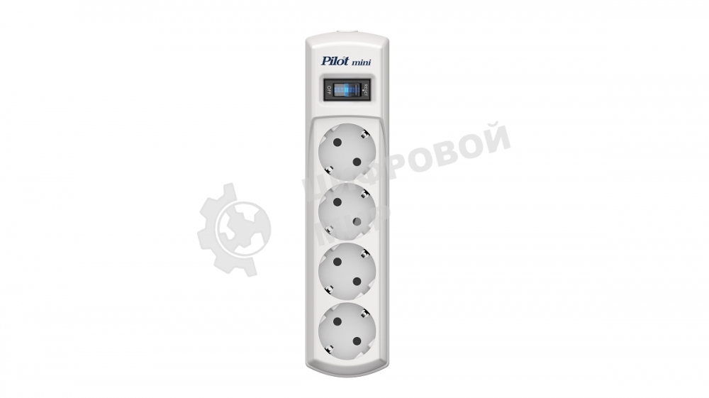 Сетевой фильтр Pilot mini 7 м, 4 розетки, белый, коробка
