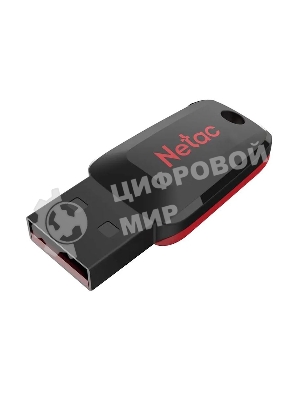 Флешка USB Netac U197 (NT03U197N-008G-20BK), 8Gb, USB 2.0, R/W 25/10, черный/красный