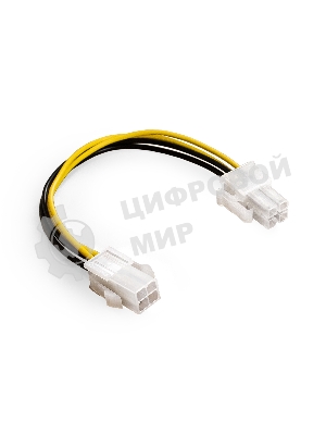 Удлинитель кабеля питания материнской платы +12V ExeGate EX-EXT-4M4F-0.2 (4pin EPS12V M/4pin EPS12V F, 0,2м)