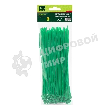 Хомуты Сибртех 200 х 3,6 мм, пластиковые, зеленые, 100 шт.