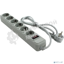 Сетевой фильтр ExeGate EX266865RUS SP-6-1.5G (6 розеток, 1.5 м, евровилка, светло-серый)