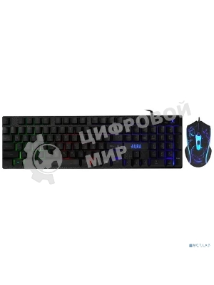 Комплект клавиатура+мышь Defender Aura MKP-117 проводной, USB, 2400 DPI, черный