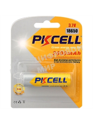 Литий-ионный аккумулятор PKCELL 18650 2600-1B тип - 18650 1 шт в блистере, без защиты