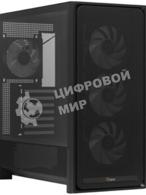 Корпус Ocypus Delta C70 BK ARGB, Midi-Tower, чёрный, 4 x 120 мм