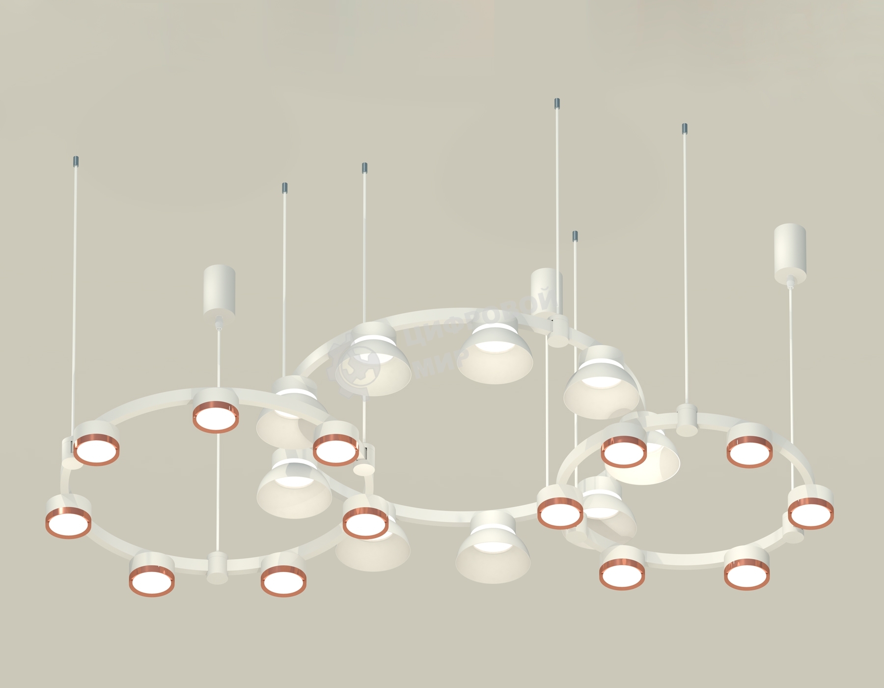 Светильник Ambrella light XR92082020/22 SWH/PPG/FR белый песок/золото розовое полированное/белый матовый GX53