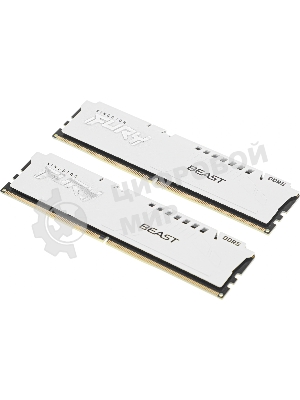 Оперативная память Kingston Fury Beast, DDR5, 32Gb (2x16 Gb), 5600 MHz, CL36, DIMM, радиатор, белый