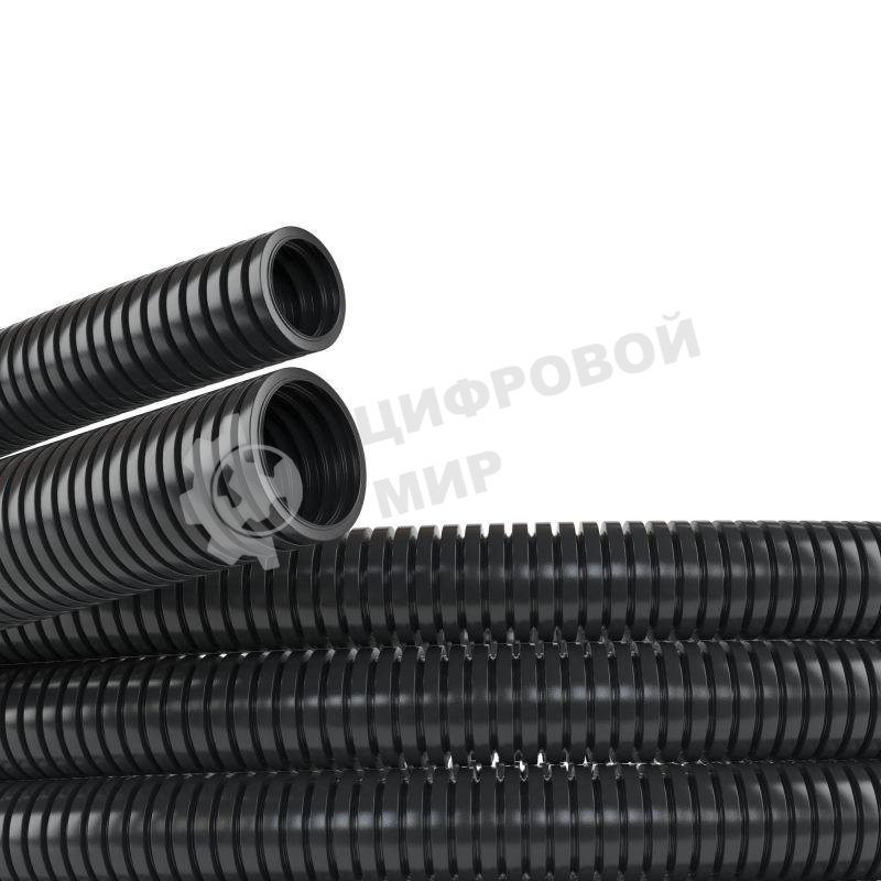 Труба гофрированная ПА d17мм без протяж. черный (уп.50м) ДКС PA601721F2