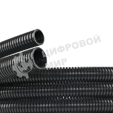 Труба гофрированная ПА d17мм без протяж. черный (уп.50м) ДКС PA601721F2