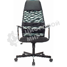 Кресло компьютерное Бюрократ KB-5M TW-01 3C11 черный, сетка/ткань, с подголов. крестовина металл черный