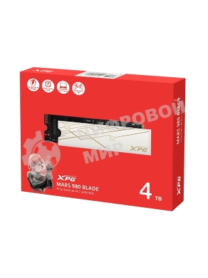 Накопитель SSD ADATA XPG MARS 980 BLADE, 4Tb, PCIe 5.0 x4, M.2 2280, NVMe, R/W 14000/13000 3D-NAND