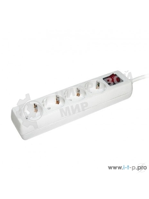 Удлинитель WYP10-16-04-03-ZK-N У04К-выкл. 4 места 2 Р + P Е/3метра 3х1 мм2 16А/250 IEK