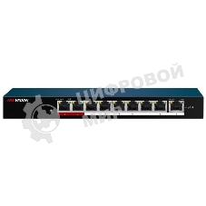 Коммутатор Hikvision DS-3E0109P-E/M(B) 9x100Mb 8PoE+ 58W неуправляемый