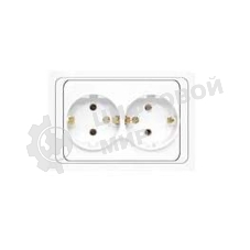 Розетка 2-м СП Валери 16А с заземл. бел. UNIVersal В0128