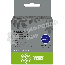 Картридж ленточный Cactus CS-D1-43610 6мм, черный шрифт, прозрачный фон, 7м для DYMO LM 160, 210D, 280, PnP, 420P, 500 TS; Rhino Pro 6000, 5200, 4200