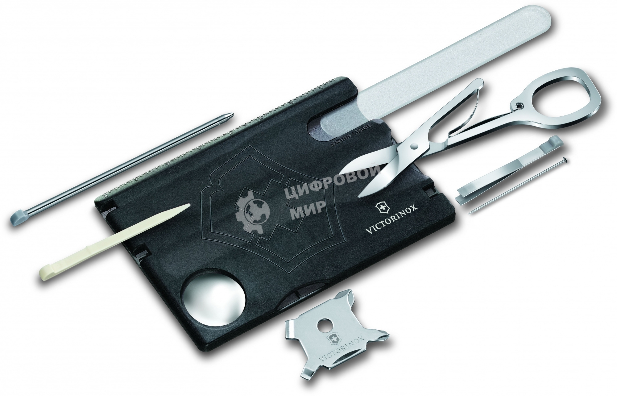 Швейцарская карта Victorinox Swiss Card Nailcare (0.7240.T3) черный полупрозрачный коробка подарочная