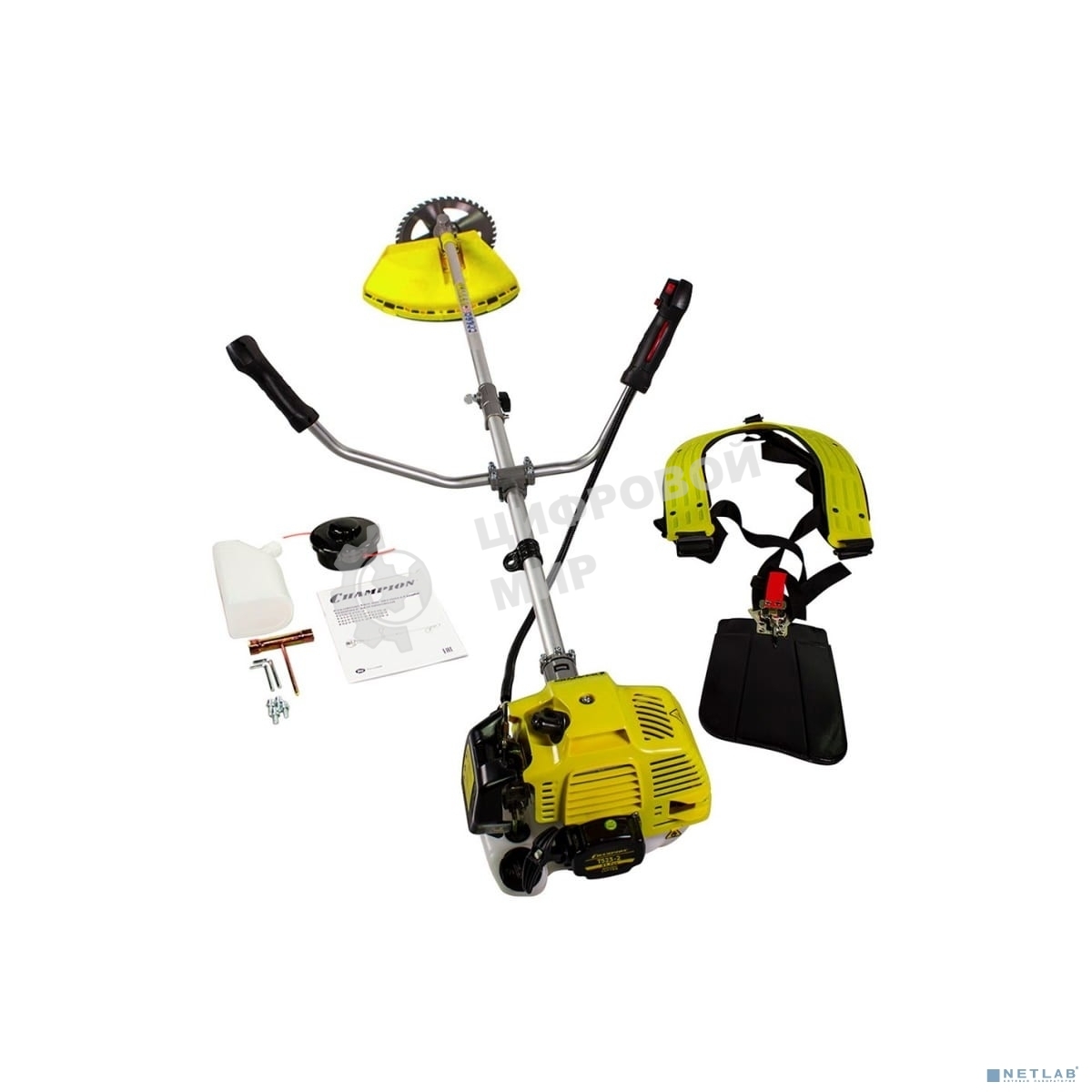 Газонокосилка Champion T523-2 1.4/1.9 кВт/л.с, Вес без режущей насадки 8,3 кг, Объем двигателя 51,7 см3, Объем топливного бака 950 мл, Максимальный расход топлива 610 г/кВт•ч/мл/ч, Тип рукоятки U-образная, штанга прямая Разъемная, Длина штанги 1493 мм, То