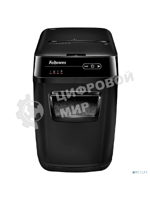 Шредер Fellowes AutoMax 150C FS-46801(01/02)* (секр.P-4)/фрагменты 4x38 мм,/150лист./32лтр./Уничт:скрепки, скобы, пл.карты,CD диски