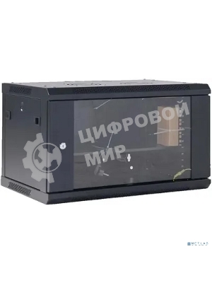 Шкаф коммутационный Rexant настенный 6U 600x600 мм пер. дв. стекл черный