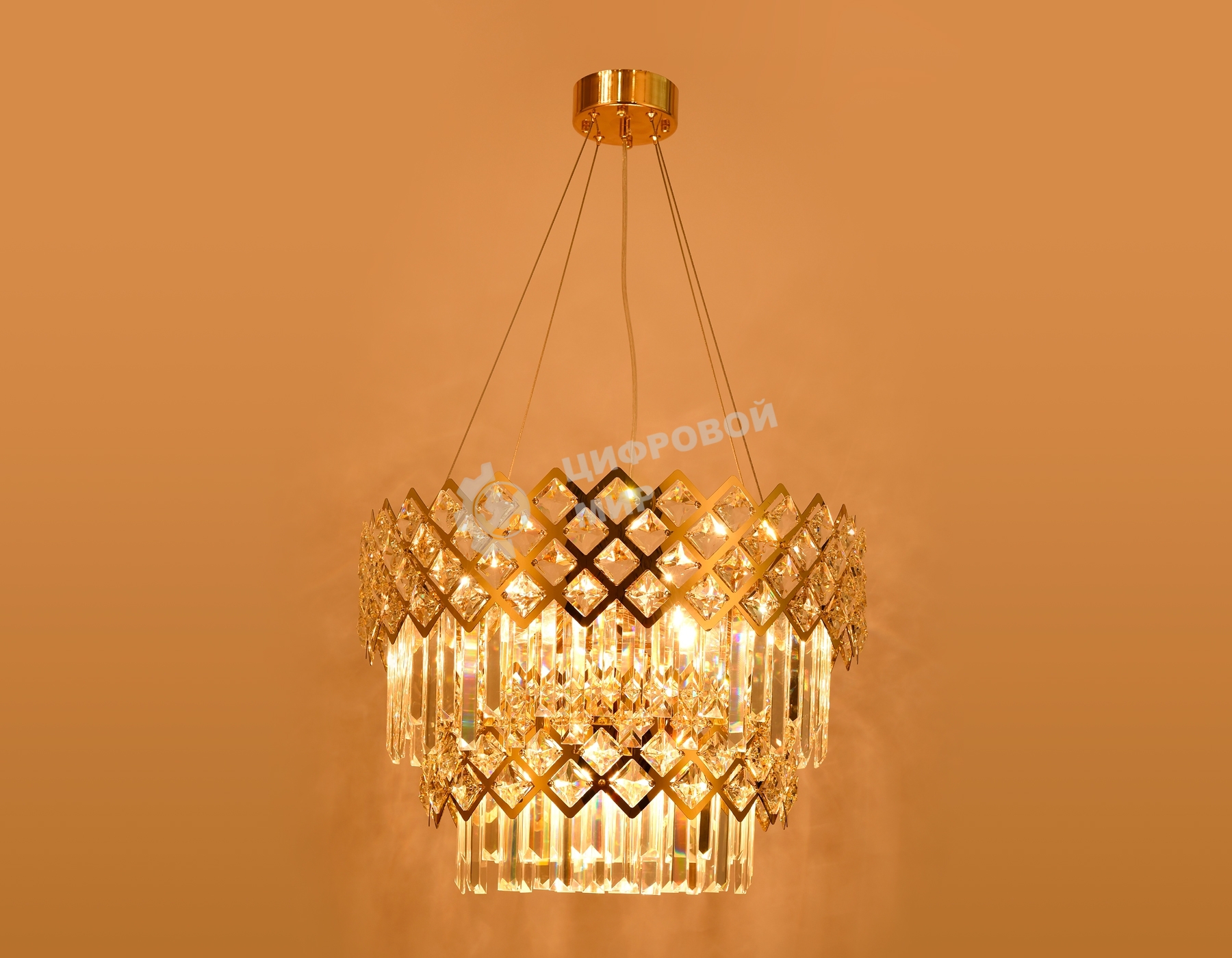 Светильник Ambrella light TR5275/8 GD/CL золото/прозрачный E14/8 max 40W D520*880