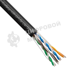 Кабель ExeGate UTP4-C5e-CCA-S24-SW-OUT-PE-BK-305 UTP 4 пары кат.5e CCA, 0.5мм (24AWG), внешн., с тросом, 305м, черн., PE