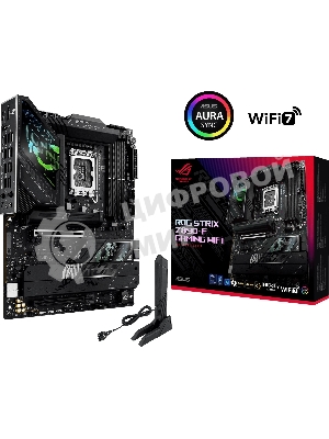 Материнская плата ASUS ROG STRIX Z890-F GAMING WIFI, LGA 1851, Intel Z890, 4xDDR5, 4xSATA, 5xM.2, 1xPCIe 5.0 x16, 1xPCIe 4.0 x4, 1xHDMI, 1xDP, 2xUSB-C, 1x 2.5Gb LAN, 4xUSB-A 3.2 Gen 1, 4xUSB-A 3.2 Gen 2, 2xUSB-A 2.0, 2xUSB-C Thunderbolt 4, 2x3.5 мм, 7.1, ATX